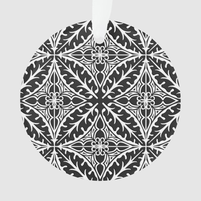Moroccan tiles - black and white ornament (Front)