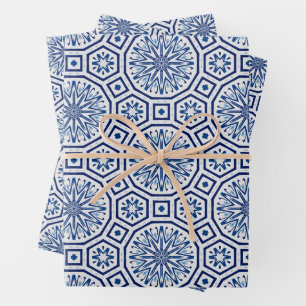 Moroccan tiles,blue tile,All-Over Print Wrapping Paper Sheet