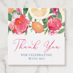 Moroccan Tiles Colourful Citrus Shower Thank You Favour Tags