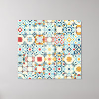 Moroccan tiles, colourful seamless pattern.