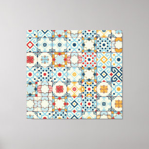 Moroccan tiles, colourful seamless pattern. canvas print