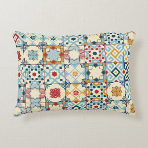 Moroccan tiles, colourful seamless pattern. decorative cushion