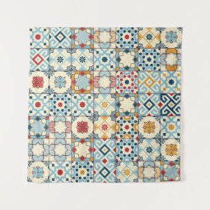 Moroccan tiles, colourful seamless pattern. tapestry