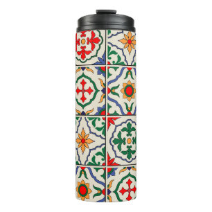 Moroccan Tiles: Colourful Seamless Pattern. Thermal Tumbler