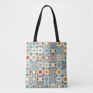 Moroccan tiles, colourful seamless pattern. tote bag
