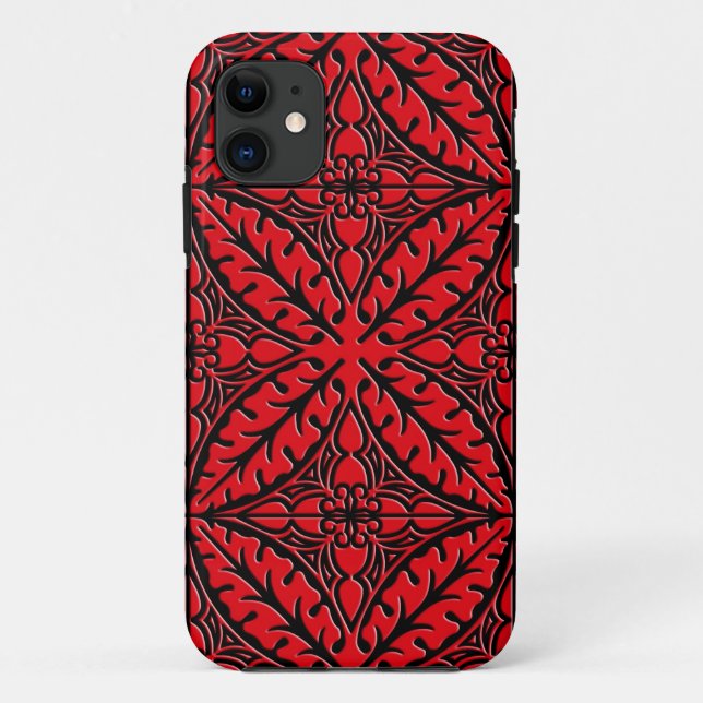 Moroccan tiles - dark red and black Case-Mate iPhone case (Back)