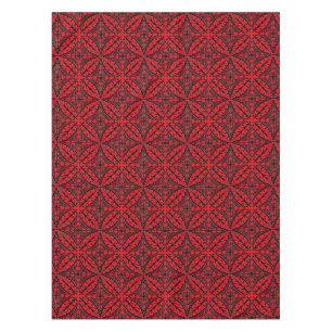 Moroccan tiles - dark red and black tablecloth