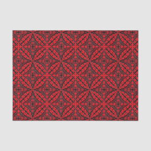 Moroccan tiles - dark red and black tissue paper