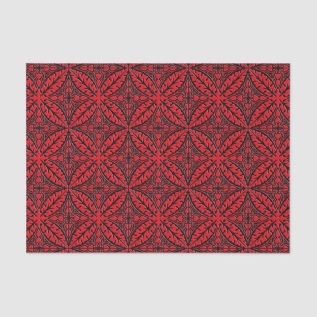 Moroccan tiles - dark red and black tissue paper (Front)