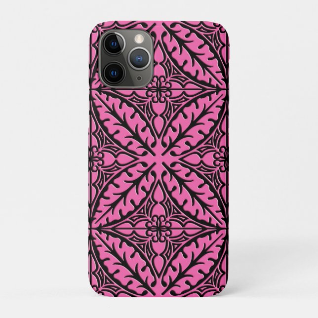 Moroccan tiles - fuchsia pink and black Case-Mate iPhone case (Back)