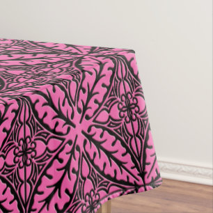 Moroccan tiles - fuchsia pink and black tablecloth