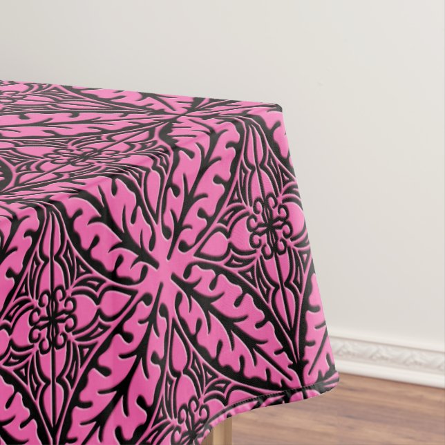 Moroccan tiles - fuchsia pink and black tablecloth (In Situ)