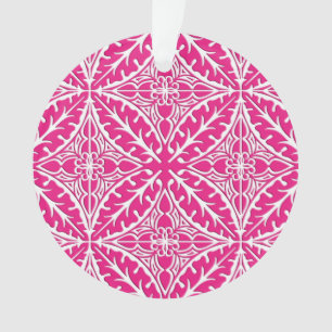 Moroccan tiles - fuchsia pink and white ornament