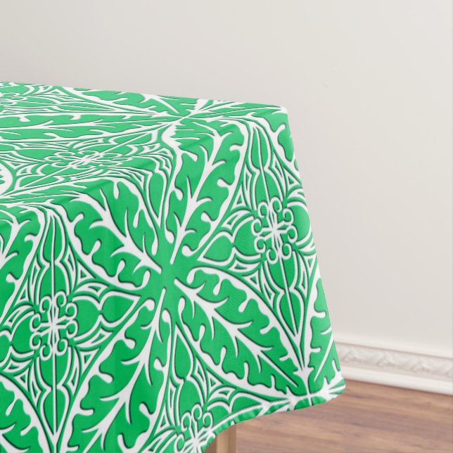 Moroccan tiles - jade green and white tablecloth (In Situ)