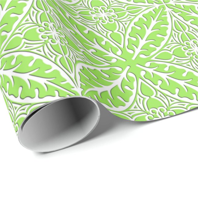 Moroccan tiles - lime green and white wrapping paper (Roll Corner)
