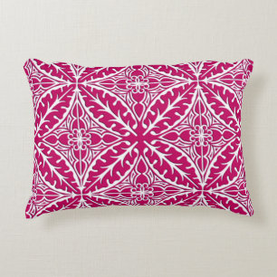 Moroccan tiles - magenta and white decorative cushion