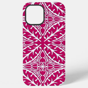 Moroccan tiles - magenta and white iPhone 12 pro max case