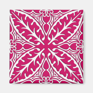 Moroccan tiles - magenta and white magnet