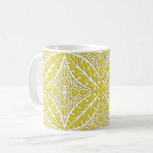 Moroccan tiles - mustard gold and white coffee mug