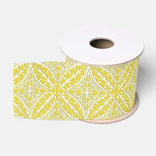 Moroccan tiles - mustard gold and white grosgrain ribbon
