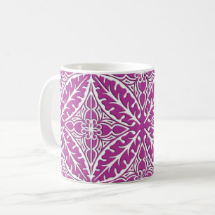 Moroccan tiles - orchid and white coffee mug