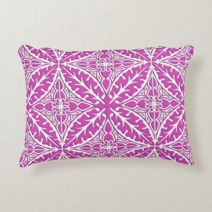 Moroccan tiles - orchid and white decorative cushion