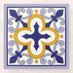 Moroccan Tiles Pattern #2 Glass Coaster