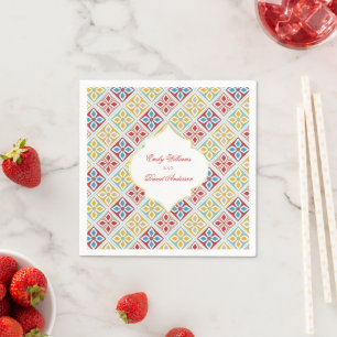 Moroccan Tiles Pattern Arabesque Napkin