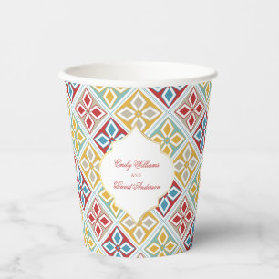 Moroccan Tiles Pattern Colourful Paper Cups