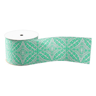 Moroccan tiles - robin's egg blue and white grosgrain ribbon