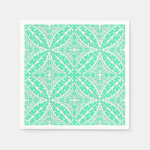 Moroccan tiles - robin's egg blue and white napkin