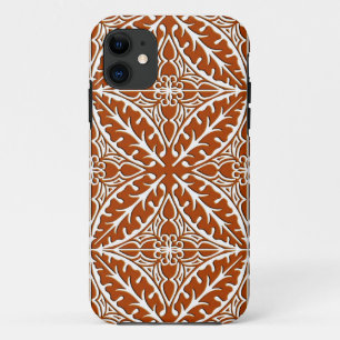 Moroccan tiles - rust brown and white Case-Mate iPhone case