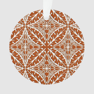 Moroccan tiles - rust brown and white ornament