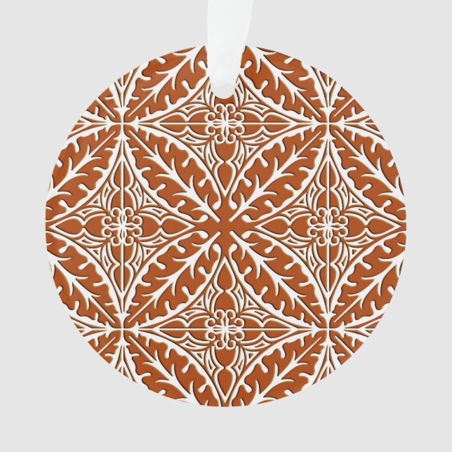 Moroccan tiles - rust brown and white ornament (Front)