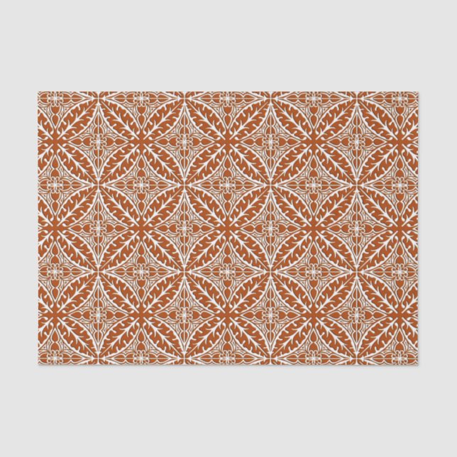 Moroccan tiles - rust brown and white tissue paper (Front)