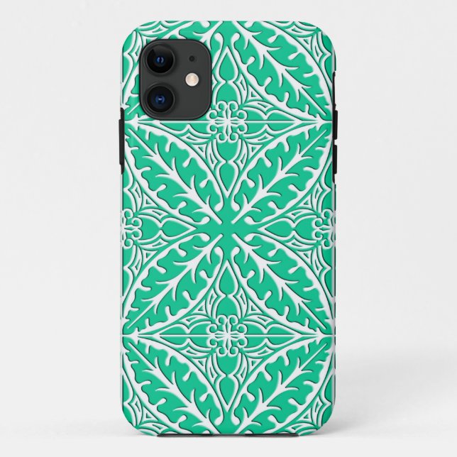 Moroccan tiles - turquoise and white Case-Mate iPhone case (Back)