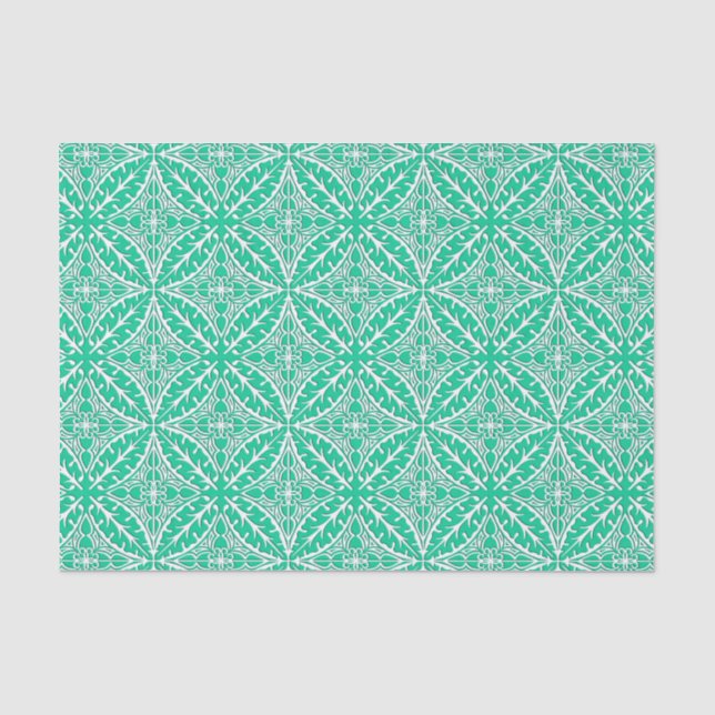 Moroccan tiles - turquoise and white tissue paper (Front)