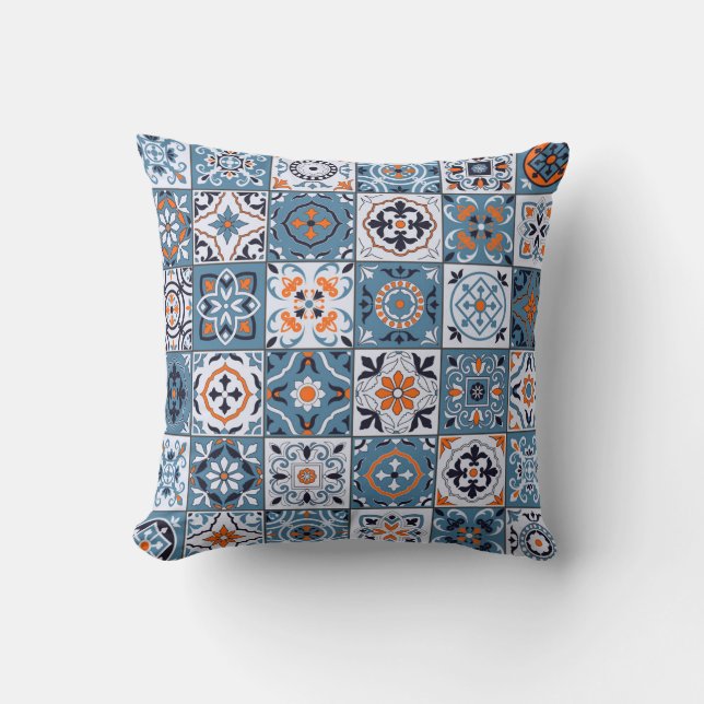 Moroccan Tiles: Vintage Seamless Elegance Cushion (Front)