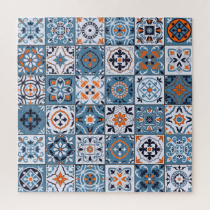 Moroccan Tiles: Vintage Seamless Elegance Jigsaw Puzzle