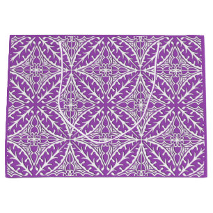 Moroccan tiles - violet and white large gift bag
