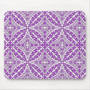 Moroccan tiles - violet and white mouse pad