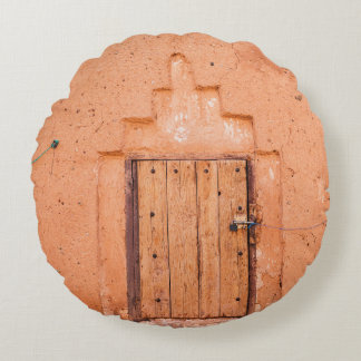 Moroccan Traditional Wooden Window Texture Round Cushion