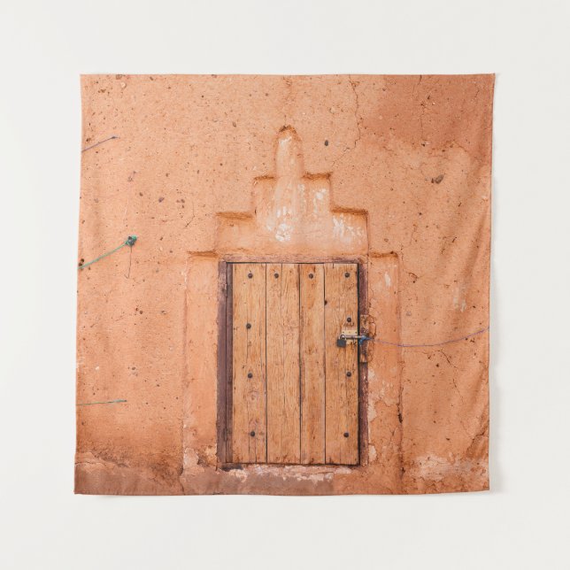 Moroccan Traditional Wooden Window Texture Tapestry (Front)