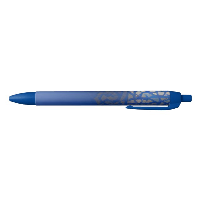 Moroccan trellis blue indigo geometric design ink pen (Bottom)