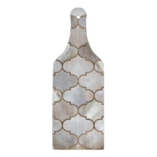 Moroccan trellis Pearl and Gold Cutting Board