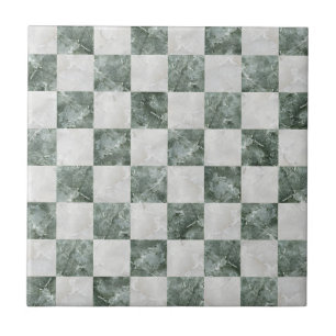 Moroccan trellis White marble and jade green Ceram Tile