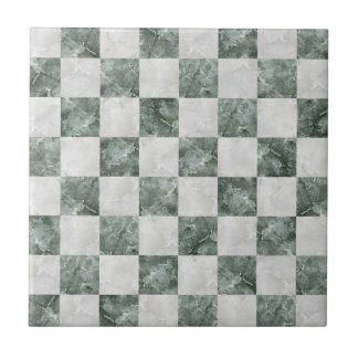 Moroccan trellis White marble and jade green Ceram Tile