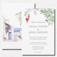 Moroccan Village Bougainvillea Watercolor Wedding