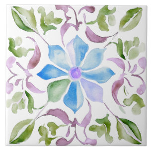  Moroccan Watercolor Boho Tile