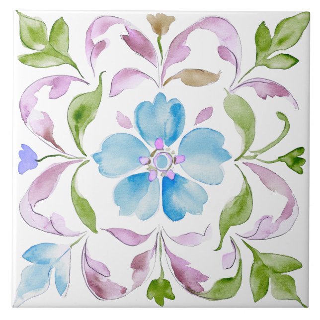  Moroccan Watercolor Boho Tile (Front)